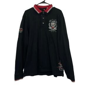 Camp David Premium Men’s Long Sleeve Rugby Polo London Size XXL Embroidered